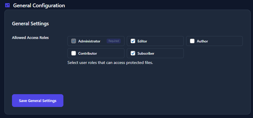 Settings Panel